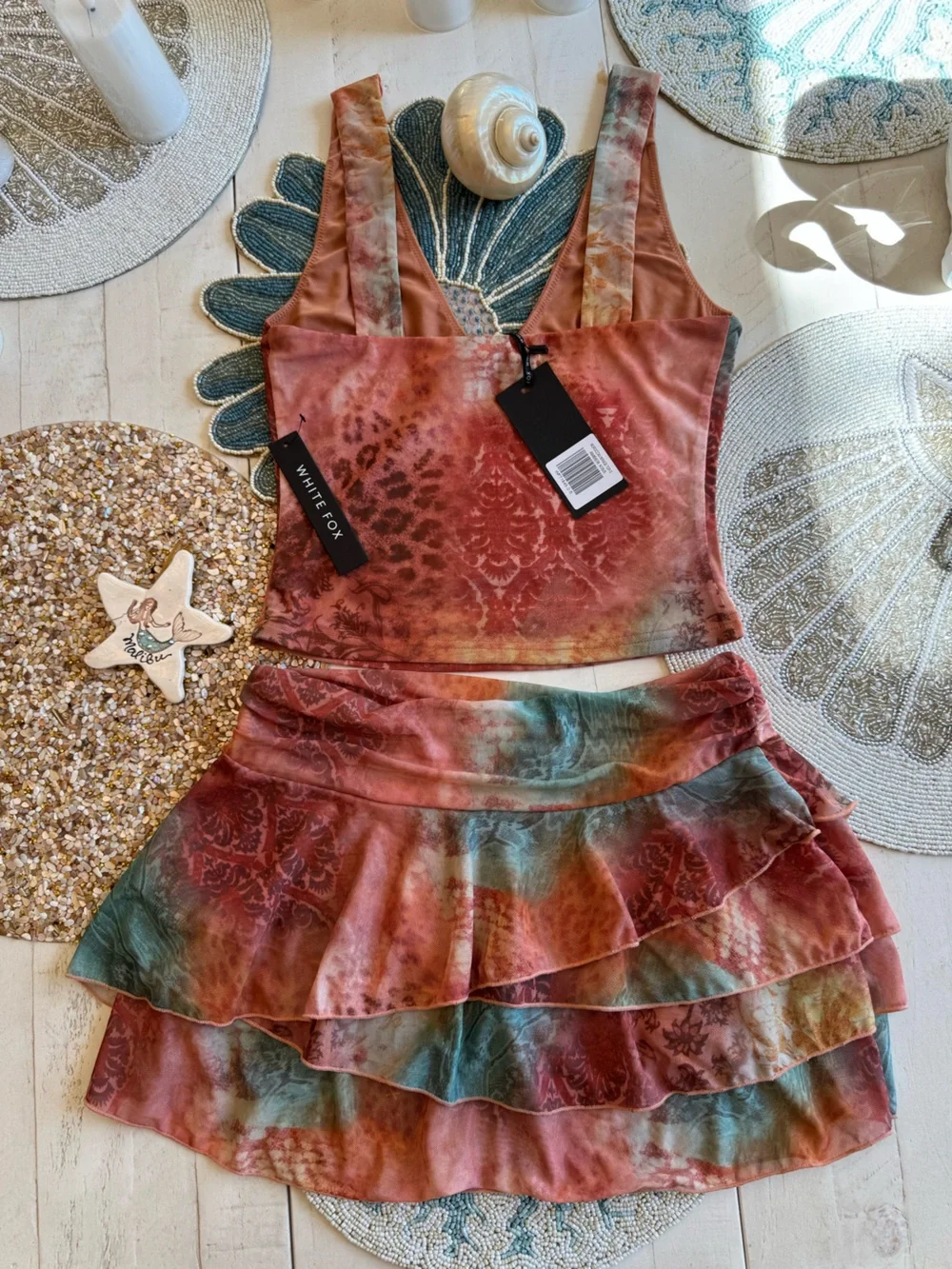 White Fox Boutique Amber Kiss skirt set